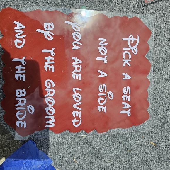 Disney Style Pink and Maroon Wedding Sign Set - Picture 7 of 8